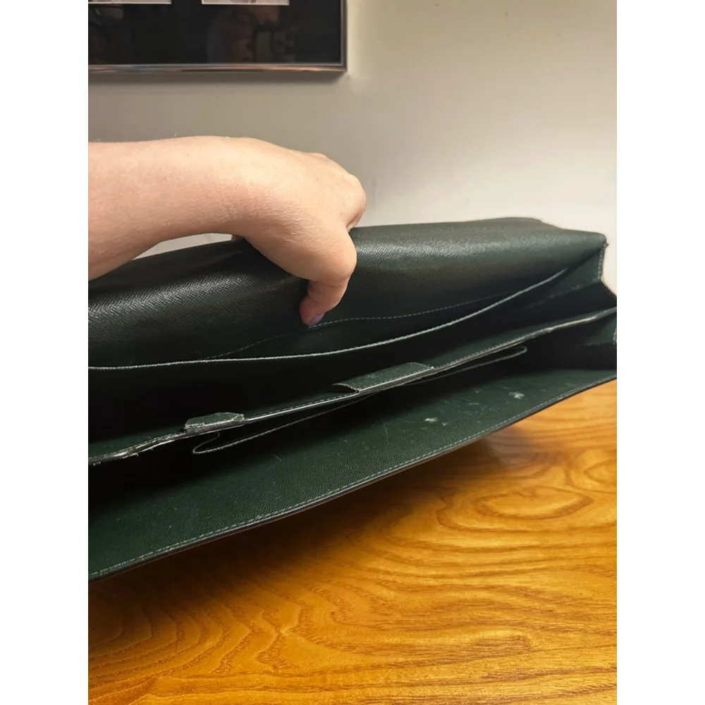 Louis Vuitton Dark Green Taiga Leather Briefcase